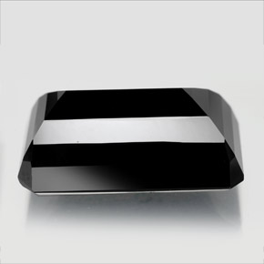 Turmalina preto natural 22,79ct, corte esmeralda, opaco