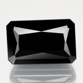 Turmalina preto natural 14,50ct, corte esmeralda, opaco