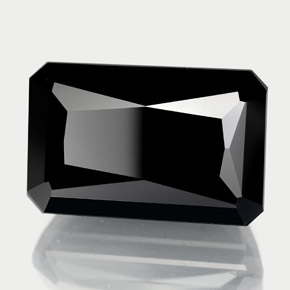 Turmalina preto natural 14,50ct, corte esmeralda, opaco