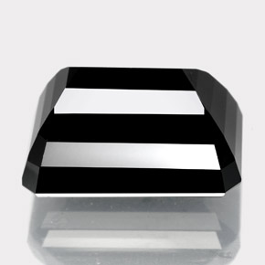 Turmalina preto natural 14,50ct, corte esmeralda, opaco