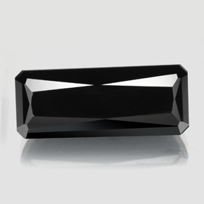 Turmalina preto natural 18,37ct, corte esmeralda, opaco