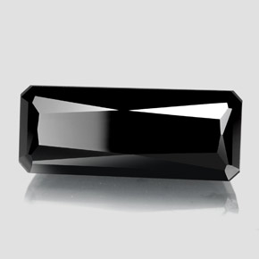 Turmalina preto natural 18,37ct, corte esmeralda, opaco