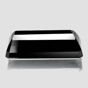 Turmalina preto natural 18,37ct, corte esmeralda, opaco