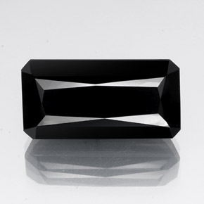 Turmalina preto natural 30,20ct, corte esmeralda, opaco
