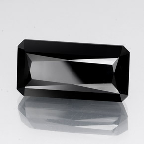 Turmalina preto natural 30,20ct, corte esmeralda, opaco