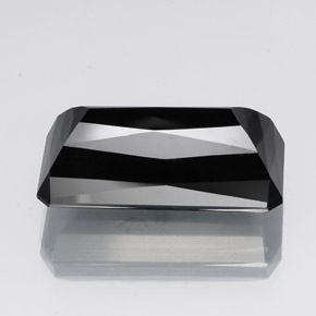 Turmalina preto natural 30,20ct, corte esmeralda, opaco