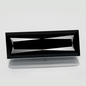 Turmalina preto natural 10,39ct, baguete, opaco