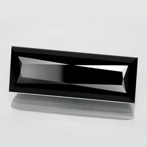 Turmalina preto natural 10,39ct, baguete, opaco