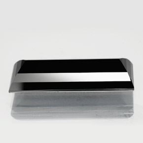 Turmalina preto natural 10,39ct, baguete, opaco