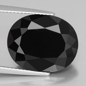 Turmalina preto natural 12,00ct, corte oval, opaco