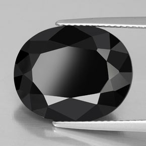 Turmalina preto natural 12,00ct, corte oval, opaco