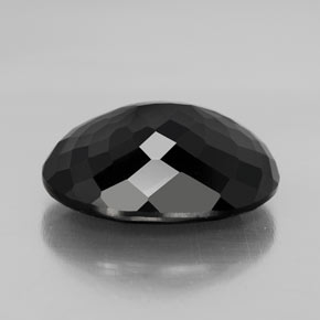 Turmalina preto natural 12,00ct, corte oval, opaco