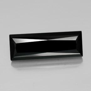 Turmalina preto natural 30,39ct, baguete, opaco