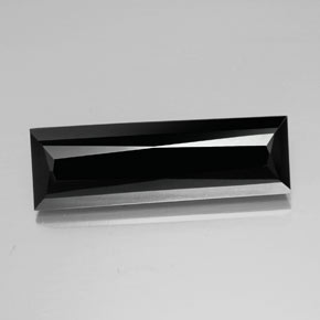 Turmalina preto natural 13,87ct, baguete, opaco