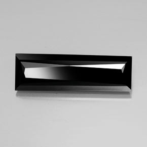 Turmalina preto natural 13,87ct, baguete, opaco