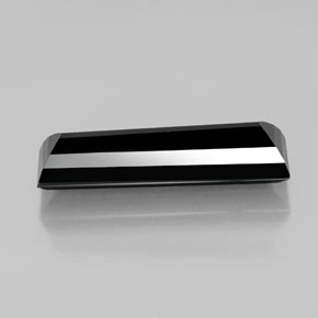 Turmalina preto natural 13,87ct, baguete, opaco