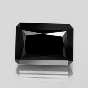 Turmalina preto natural 18,35ct, corte esmeralda, opaco