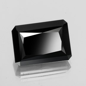 Turmalina preto natural 18,35ct, corte esmeralda, opaco
