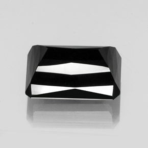 Turmalina preto natural 18,35ct, corte esmeralda, opaco