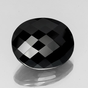 Turmalina preto natural 20,73ct, corte oval, opaco