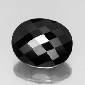 Turmalina preto natural 20,73ct, corte oval, opaco