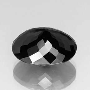 Turmalina preto natural 20,73ct, corte oval, opaco