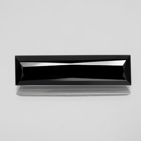 Turmalina preto natural 11,68ct, baguete, opaco