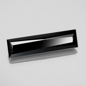 Turmalina preto natural 11,68ct, baguete, opaco