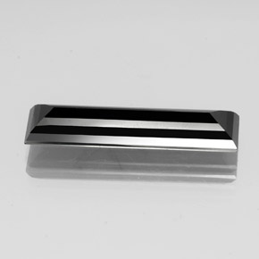 Turmalina preto natural 11,68ct, baguete, opaco