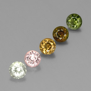 Pedras preciosas de turmalina multicolorido natural de  ct, corte redondo, VVS-VS