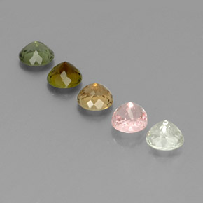 Pedras preciosas de turmalina multicolorido natural de  ct, corte redondo, VVS-VS