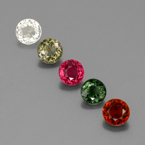 Pedras preciosas de turmalina multicolorido natural de  ct, corte redondo, VVS-VS