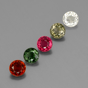 Pedras preciosas de turmalina multicolorido natural de  ct, corte redondo, VVS-VS