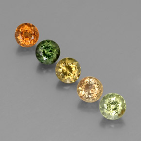 Pedras preciosas de turmalina multicolorido natural de  ct, corte redondo, VVS-VS