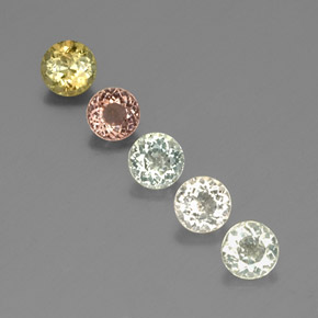 Pedras preciosas de turmalina multicolorido natural de  ct, corte redondo, VVS-VS