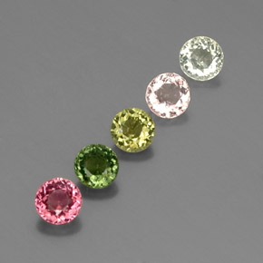 Pedras preciosas de turmalina multicolorido natural de  ct, corte redondo, VVS