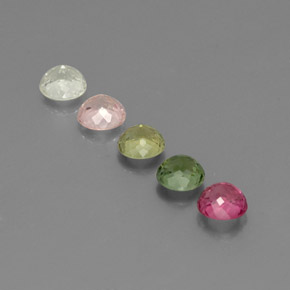 Pedras preciosas de turmalina multicolorido natural de  ct, corte redondo, VVS
