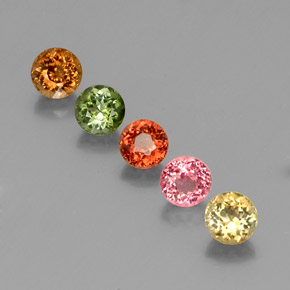Pedras preciosas de turmalina multicolorido natural de  ct, corte redondo, VVS-VS