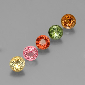 Pedras preciosas de turmalina multicolorido natural de  ct, corte redondo, VVS-VS