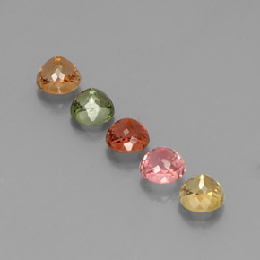 Pedras preciosas de turmalina multicolorido natural de  ct, corte redondo, VVS-VS