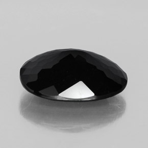 Turmalina preto natural 3,07ct, corte oval, opaco