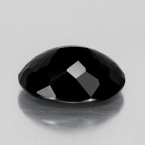 Turmalina preto natural 4,48ct, corte oval, opaco