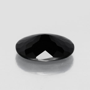 Turmalina preto natural 2,82ct, corte oval, opaco