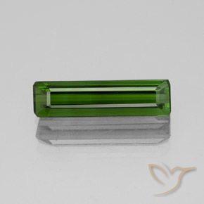 1.47ct Natural verde escuro Turmalina, Corte Esmeralda, VS