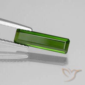 Turmalina Verde médio-escuro Natural 1.05ct, Corte Esmeralda, VS-SI
