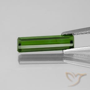 Turmalina Verde médio-escuro Natural 1.05ct, Corte Esmeralda, VS-SI
