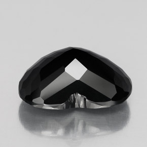 Turmalina preto natural 5,32ct, formato de coração, opaco