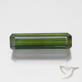 1.71ct Natural verde escuro Turmalina, Corte Esmeralda, SI