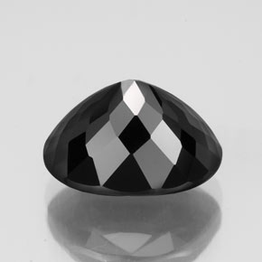 Turmalina preto natural 3,69ct, corte oval, opaco