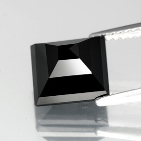 Turmalina preto natural 3,31ct, quadrado, opaco